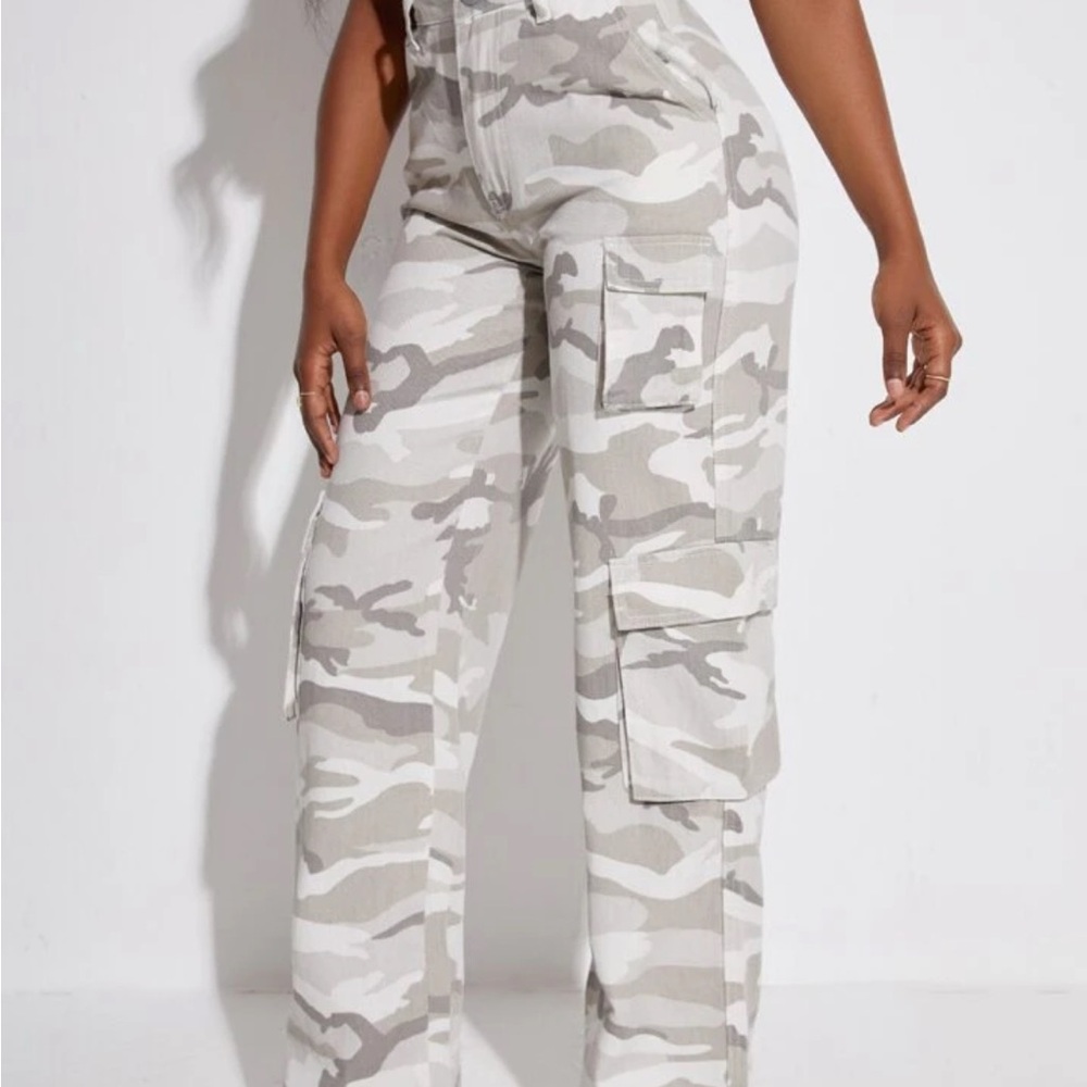Silver Gray Camouflage pants Relaxed Fit